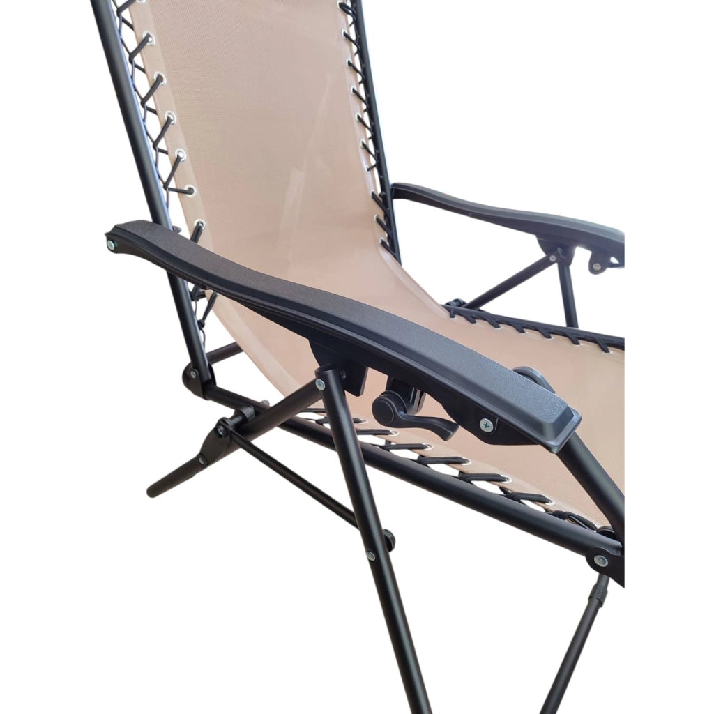 FERCASA SEDIA SDRAIO GREEK IN ACCIAIO PIEGHEVOLE RECLINABILE REGOLABILE ECRU' 94X65X113