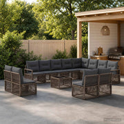 Set Divano da Giardino 13 pz Grigio polyrattan 3435872