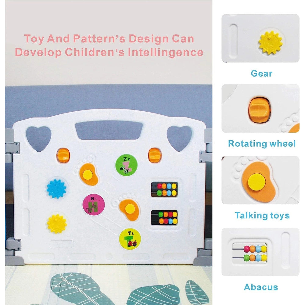 Trade Shop - Box Per Bambini Protezione Barriera Di Sicurezza Recinto Giochi 150x150x60 Cm -