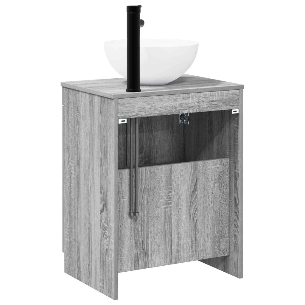 Set di mobili per il bagno Sonoma grigio Legno ingegnerizzato 3404219