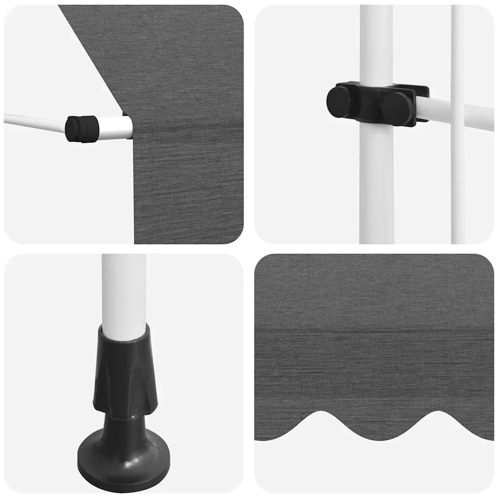 Tenda da Sole Retrattile Manuale-Tenda parasole per Patio 400 cm Antracite