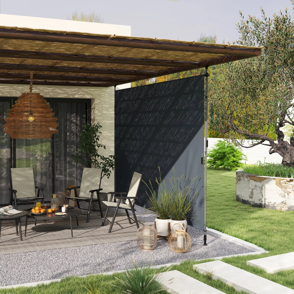Tenda da sole a bracci pieghevoli con manovella ¨C zephmum ¨C Grigio scuro 350 cm