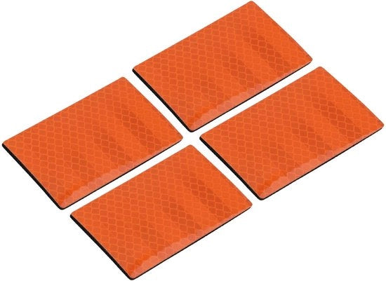 Pannelli Riflettenti - 4 pezzi - 6 x 7 cm - Adesivi con Nastro - Alta Visibilità - Sicurezza Notturna - Materiale Sostenibile