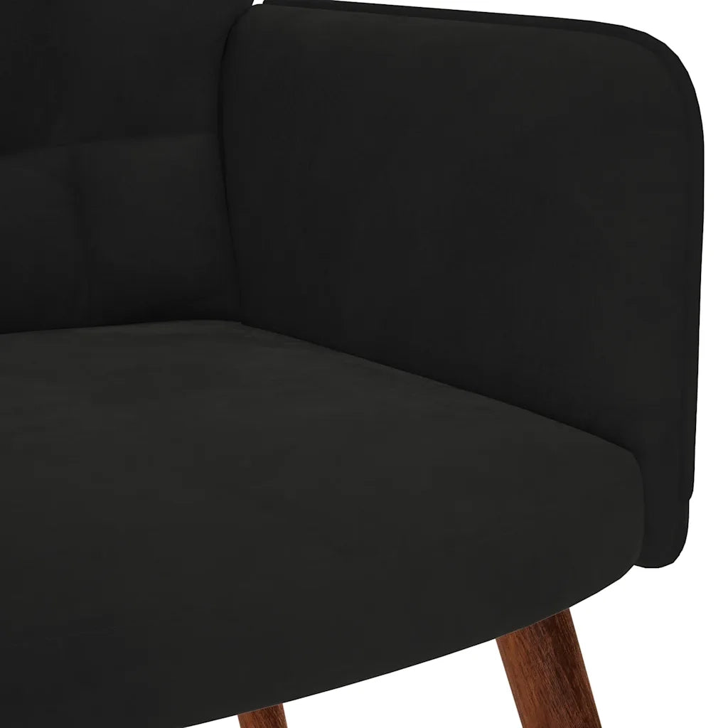 Divano Sedia-Poltrona Relax Nera in Velluto 762885