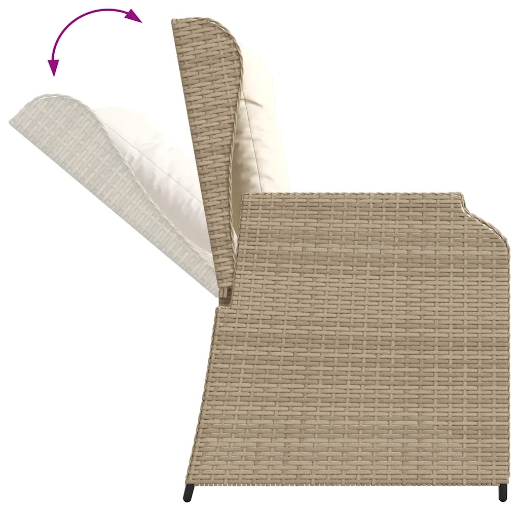 Set Divani da Giardino 3 pz con Cuscini in Polyrattan Beige 3262104