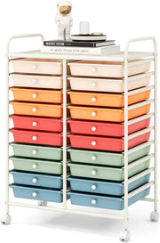 Carrello con 20 cassetti, impilabile, per cassetti, da cucina, bagno, ufficio, 64 x 39 x 88 cm (colorato 2)