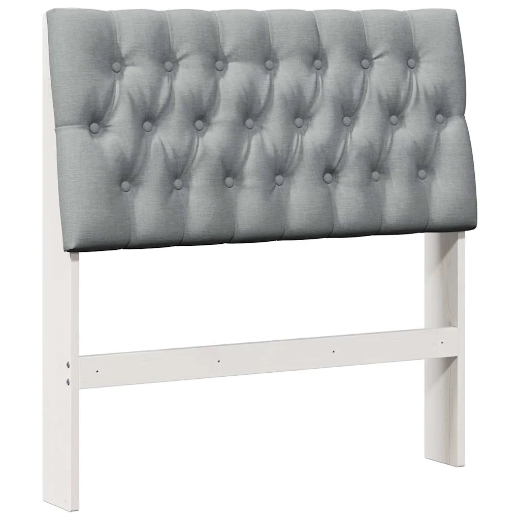 Testiera imbottita-Testiera con Cuscini-Testata Grigio chiaro 90 cm Pino massello 101852