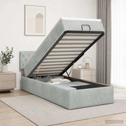 Letto ottomano con materasso Grigio Chiaro 80 x 200 cm Velluto 3457611