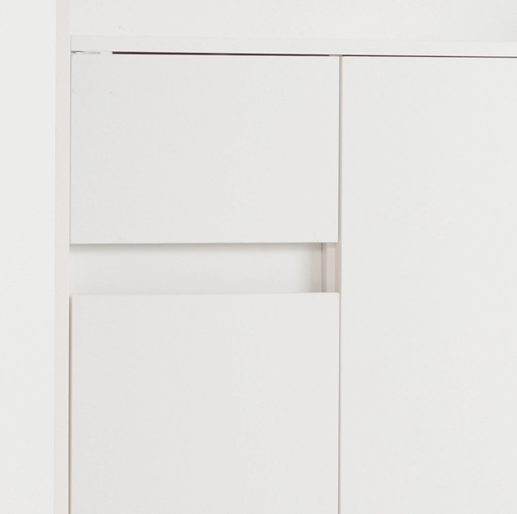 Mobile portascarpe 90x35x99 cm bianco – ripiani regolabili, 2 colli
