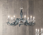 LAMPADARIO 1306 8 LUCI OTTANIO E CROMO ATTACCO E14 D.84CM