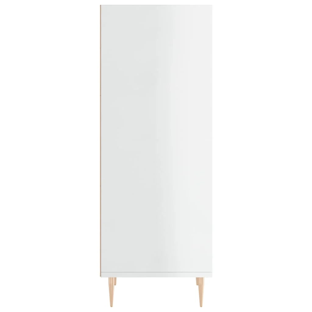 Buffet credenza cassettiera mobiletto mobile contenitore organizer per cucina soggiorno finitura lucida 34,5 x 32,5 x 90 cm legno ingegnerizzato bianco 02_0030586