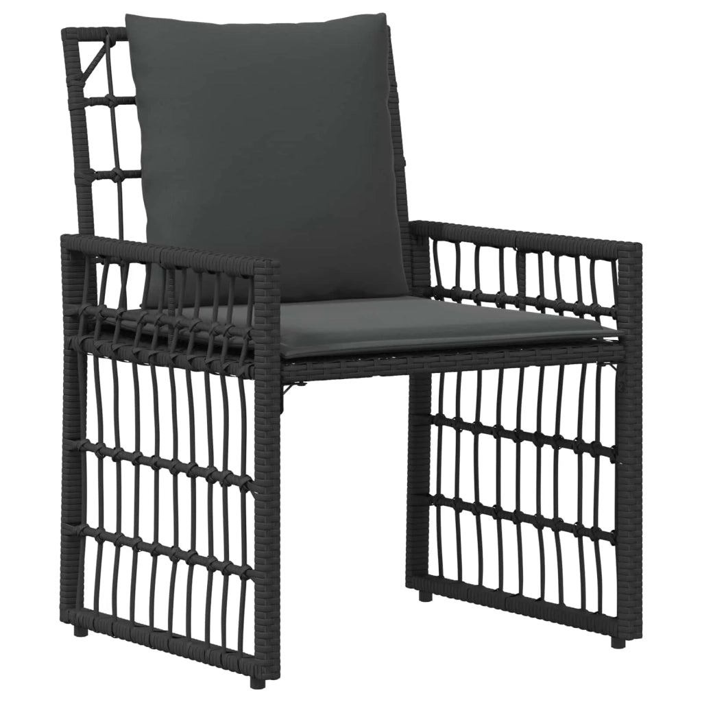 Set di Mobili da Esterno 5 pz | Set Salotto da Giardino Nero e Grigio scuro