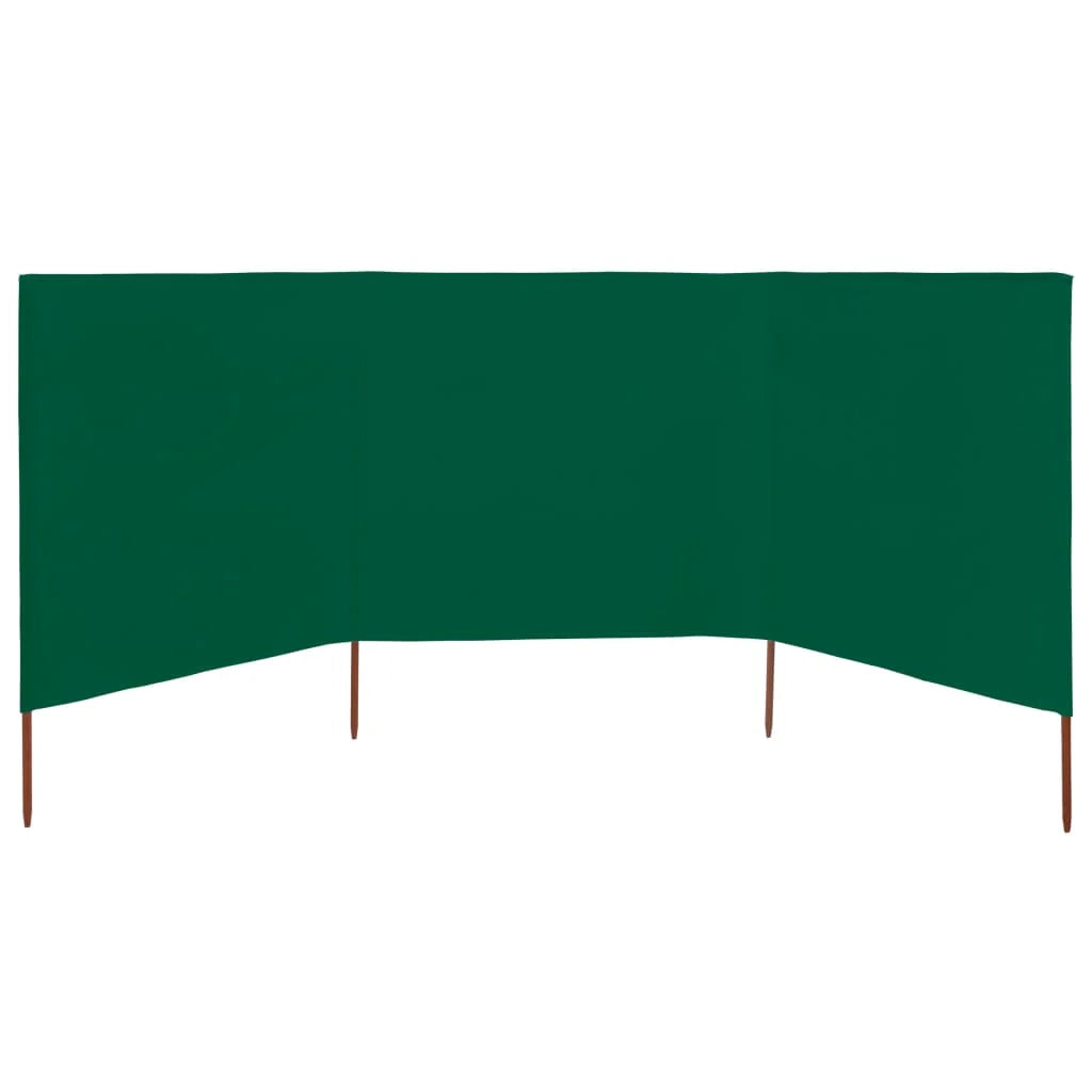 Paravento/paravento pieghevole a 3 pannelli x tessuto 400 x 160 cm verde 02_0008811