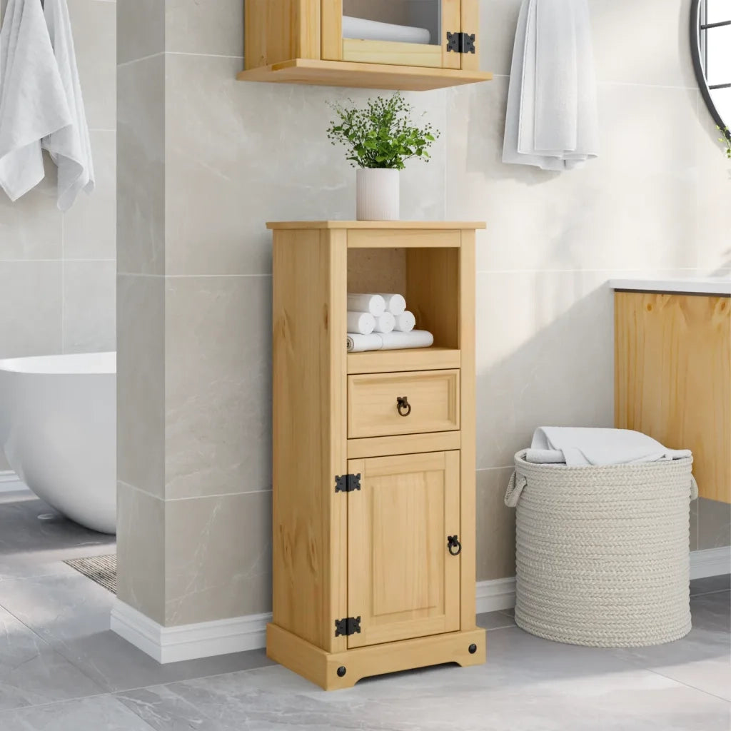 Mobile da Bagno | Armadio da bagno Corona 45x33x110 cm in Legno Massello di Pino