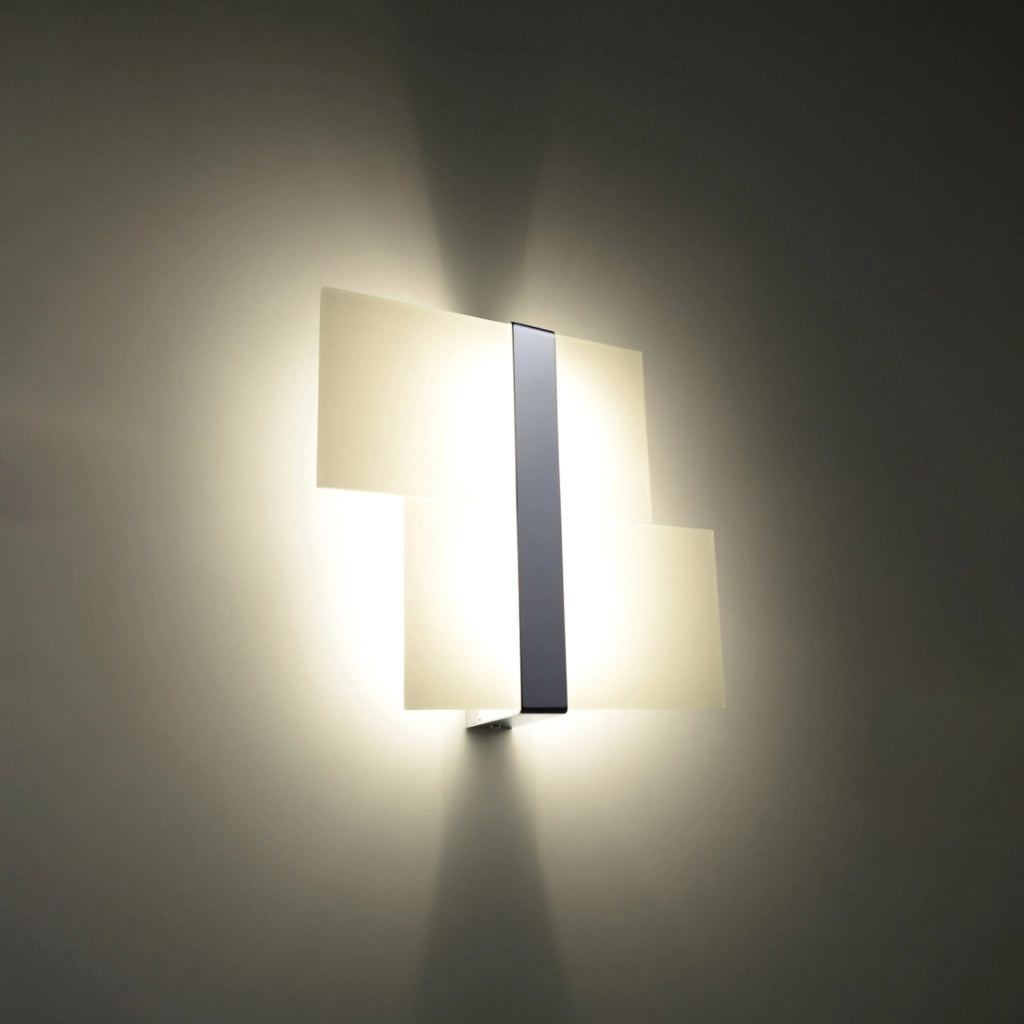 Applique GIORGIO Pure Lume vetro bianco cromato 2xG9