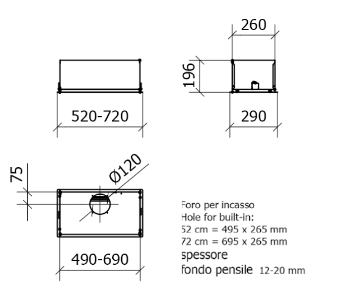 BLOCK STAR cm 72 â€“ Inox, Zincato - 380 m3/h