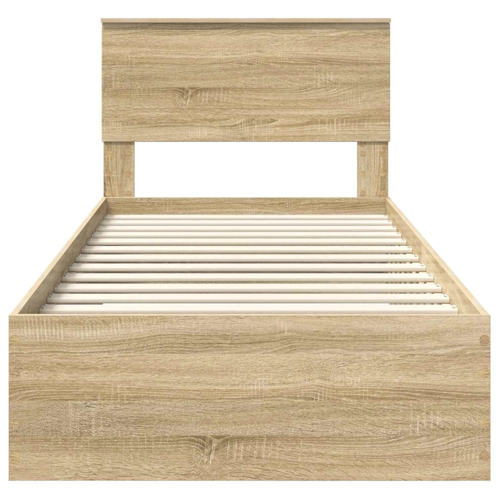 Struttura del letto Rovere Sonoma 90 x 200 cm Legno multistrato