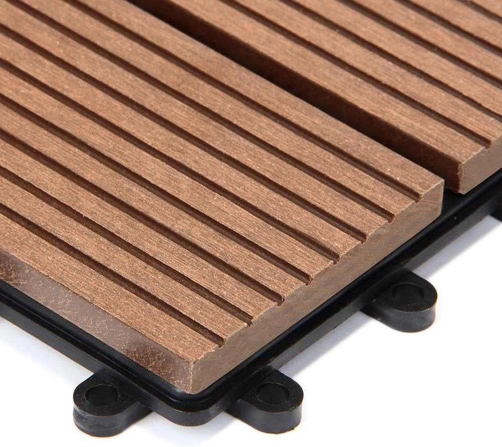 Piastrelle da Giardino in WPC 4m² Mattonelle 30x30cm Sauna Terrazza Esterno Terracotta 44 pz