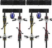 Sistema di Sostegno per Biciclette per Parete con Spazio per 4 Biciclette - Sostegno per Elmo e Strumenti - Hanger Verticale per Biciclette da Garage o Casa 19.7 pollici