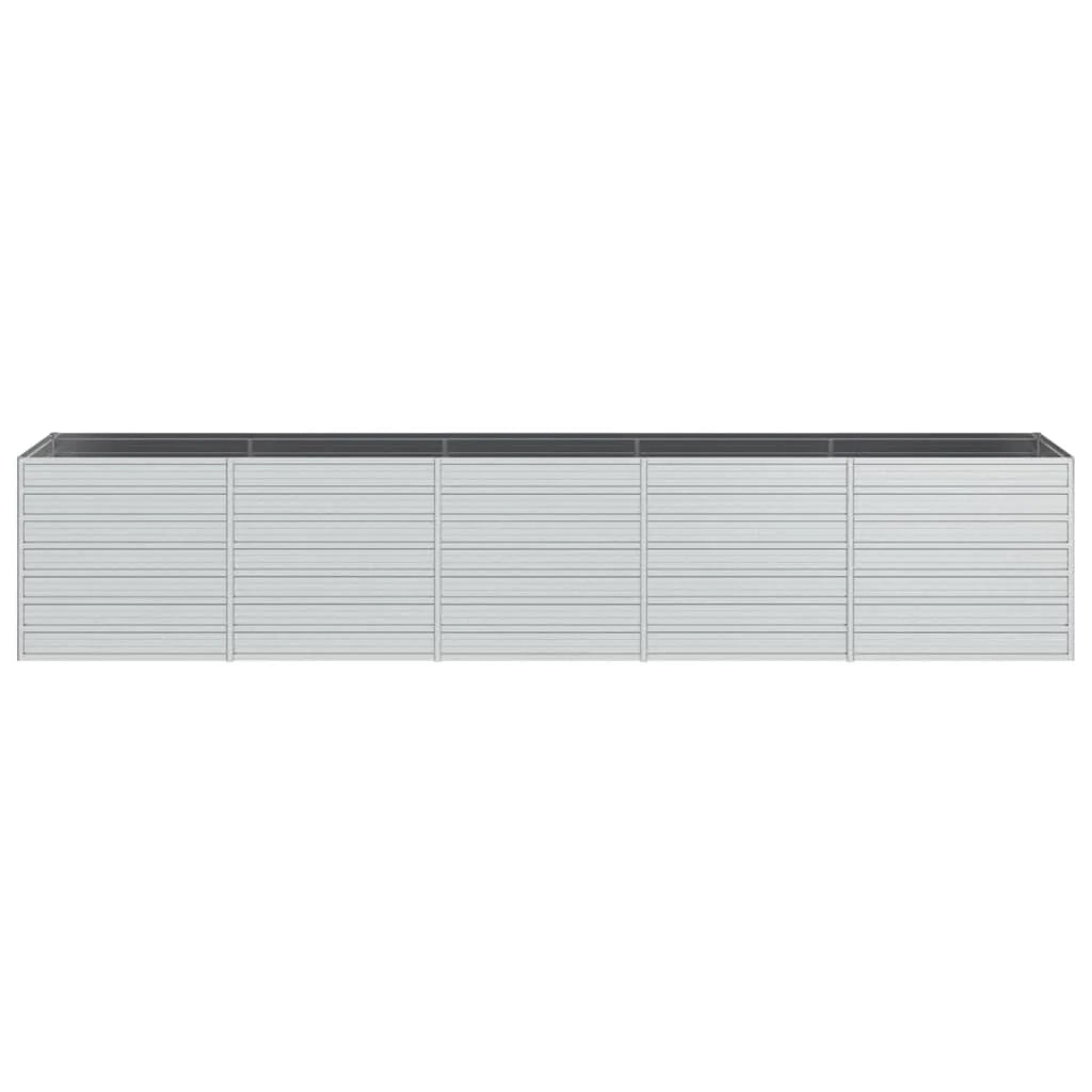 Fioriera rialzata per piante fiori patio giardino 400 x 80 x 77 cm acciaio zincato argento 02_0039448