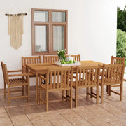 Set da pranzo da giardino 9 pz 200x100 cm in legno massello di teak 3059948