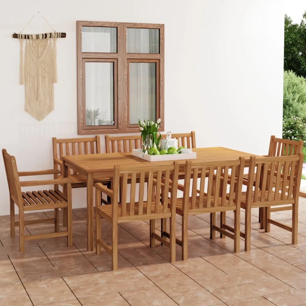 Set da pranzo da giardino 9 pz 200x100 cm in legno massello di teak 3059948