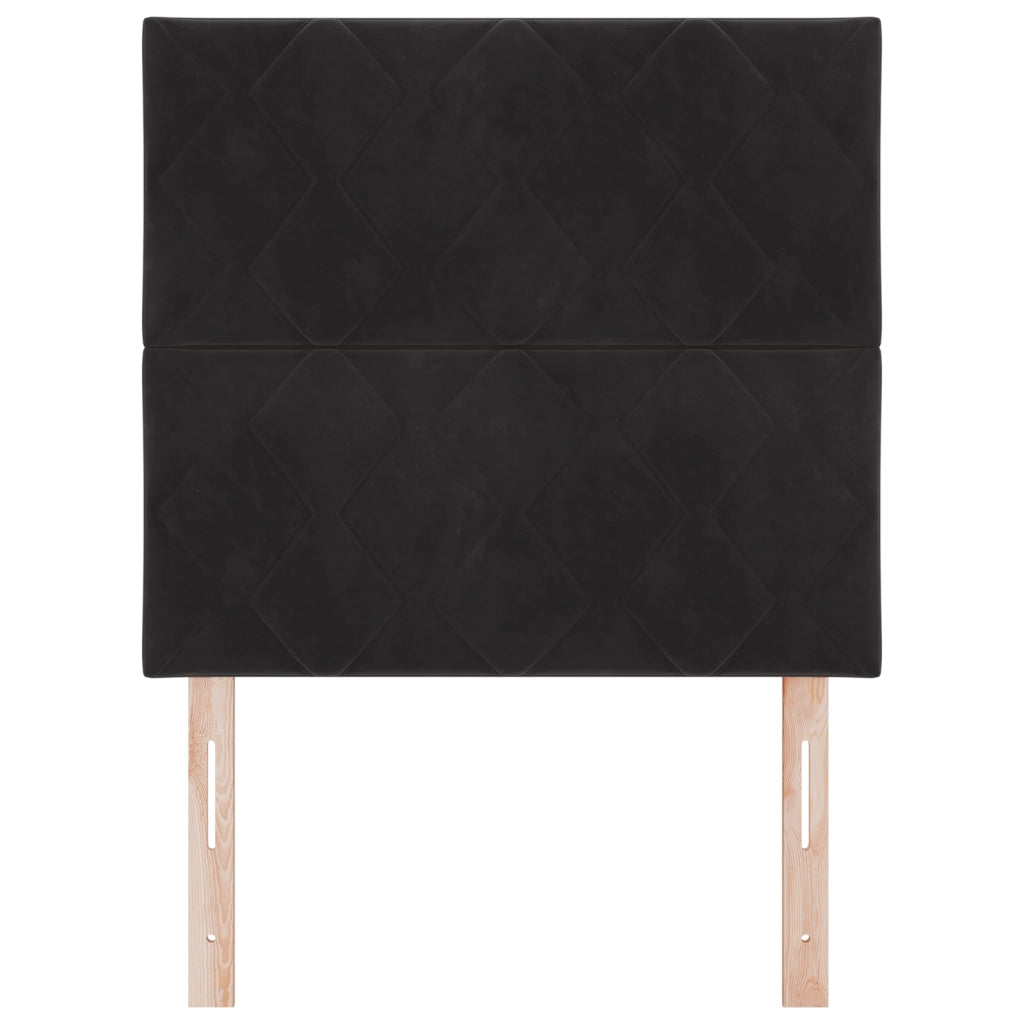 Testata LED Design a Blocchi di Diamante Nera 100 cm Velluto
