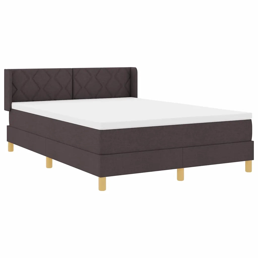 Letto a molle Marrone Scuro 190 x 140 cm Poliestere 3341352