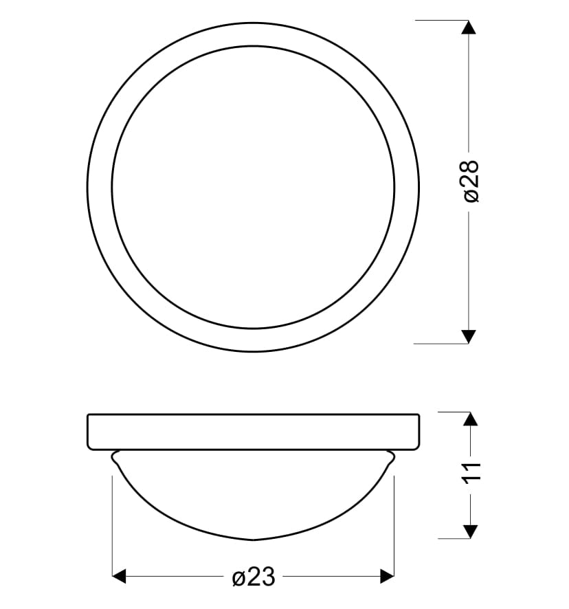 Candellux Roda plafoniera vetro bianco IP44 27cm E27