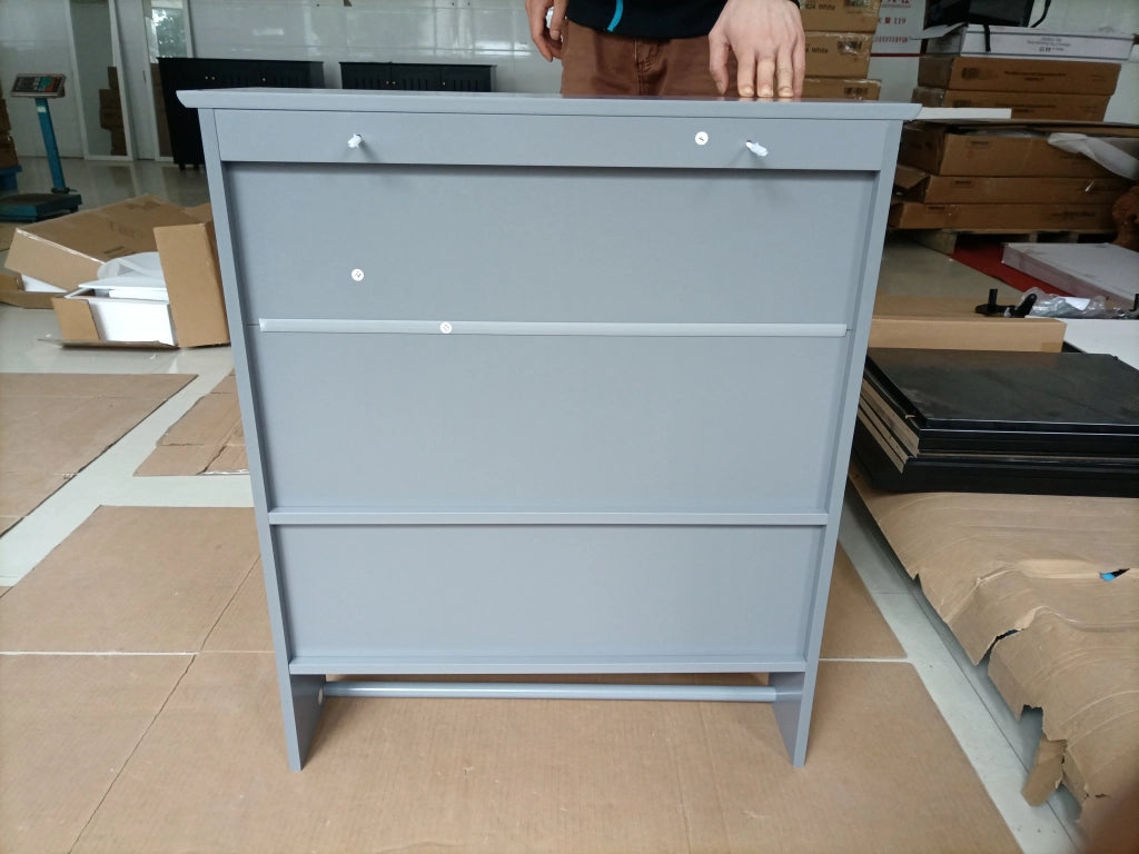 Mobile bagno pensile con portasciugamani, 2 ante, ripiani aperti, MDF grigio chiaro