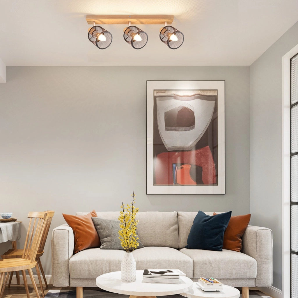 ZMH Faretto da soffitto 3 fiamme E14 rotanti 350° per soggiorno camera letto