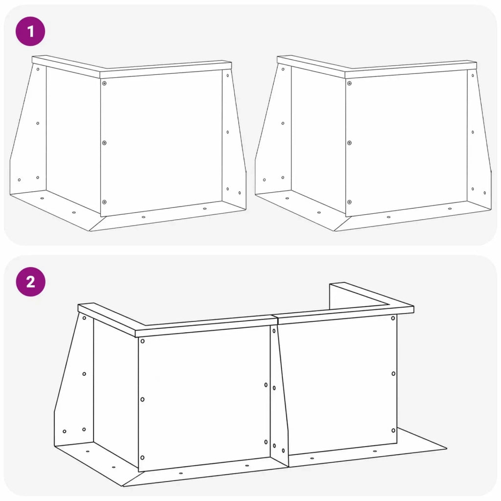 Muro di contenimento 2 pz 50 x 50 x 50 cm Acciaio Bianco 8015188