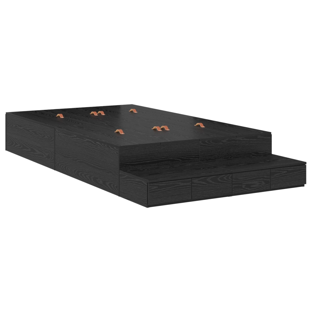 Struttura letto Rovere Nero 120x200 cm
