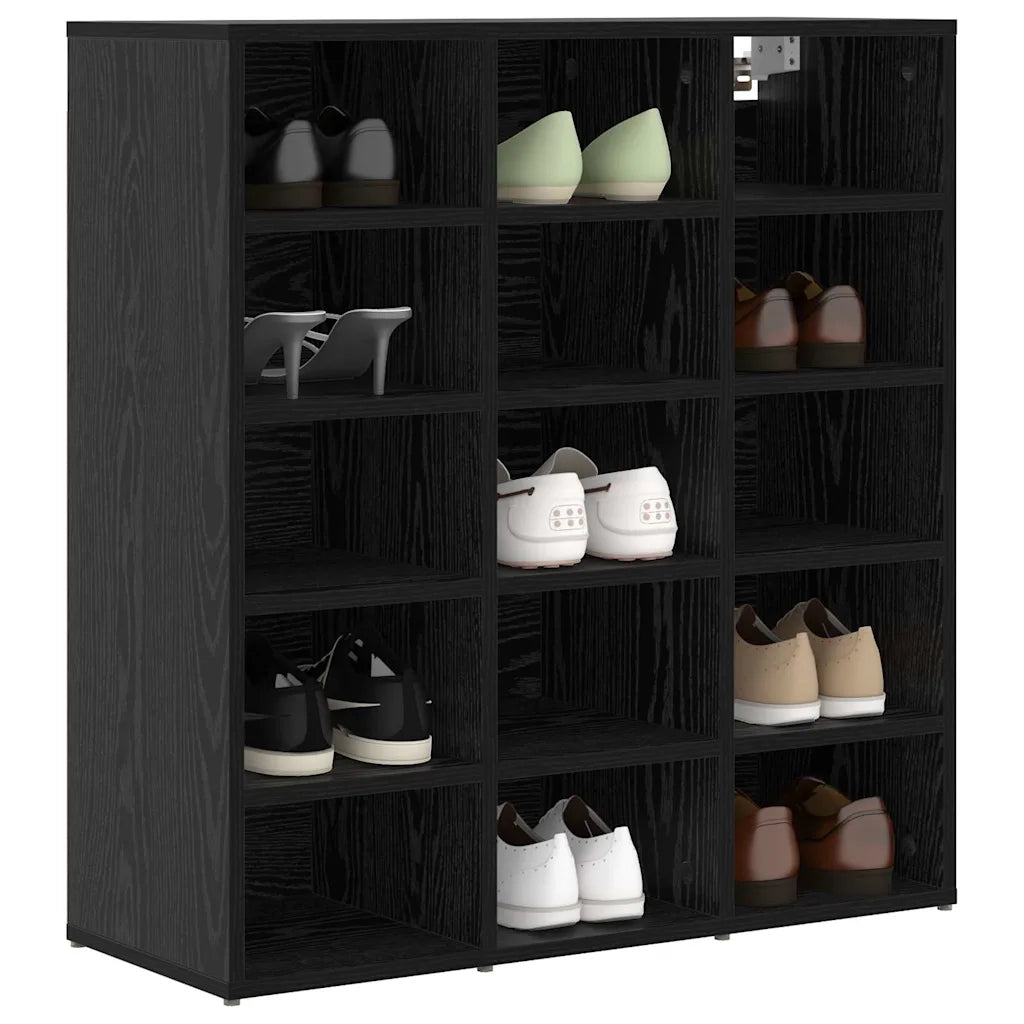 Mobile per scarpe Rovere Nero 77,5 x 30 x 83,5 cm 875217