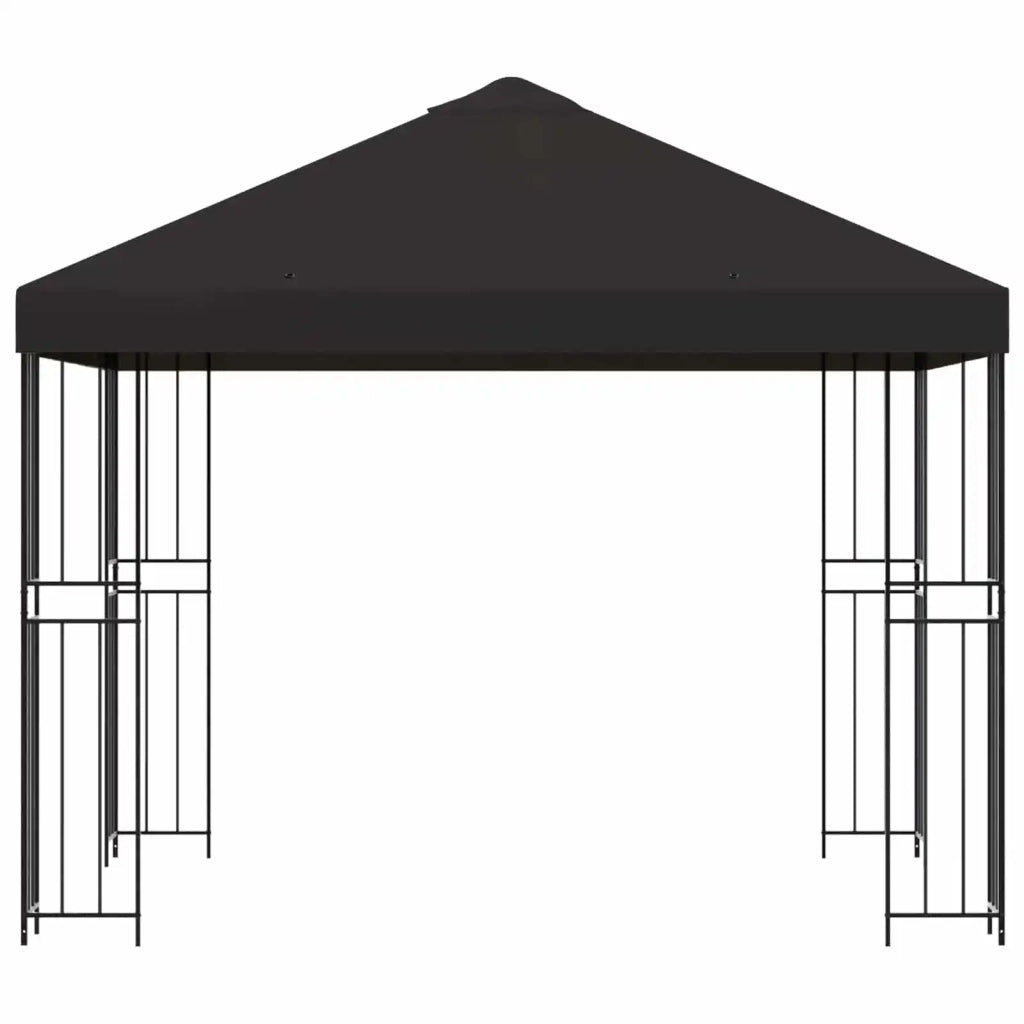Gazebo 3 x 3 m Antracite Poliestere e Acciaio 190 gsm