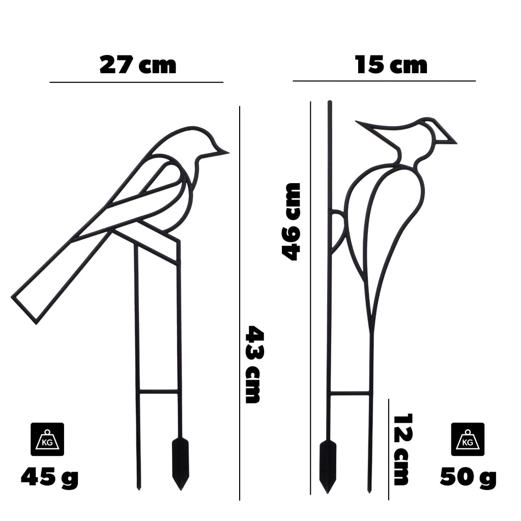 Set di 2 supporti per piante, fiori e uccelli KADAX, robusti.