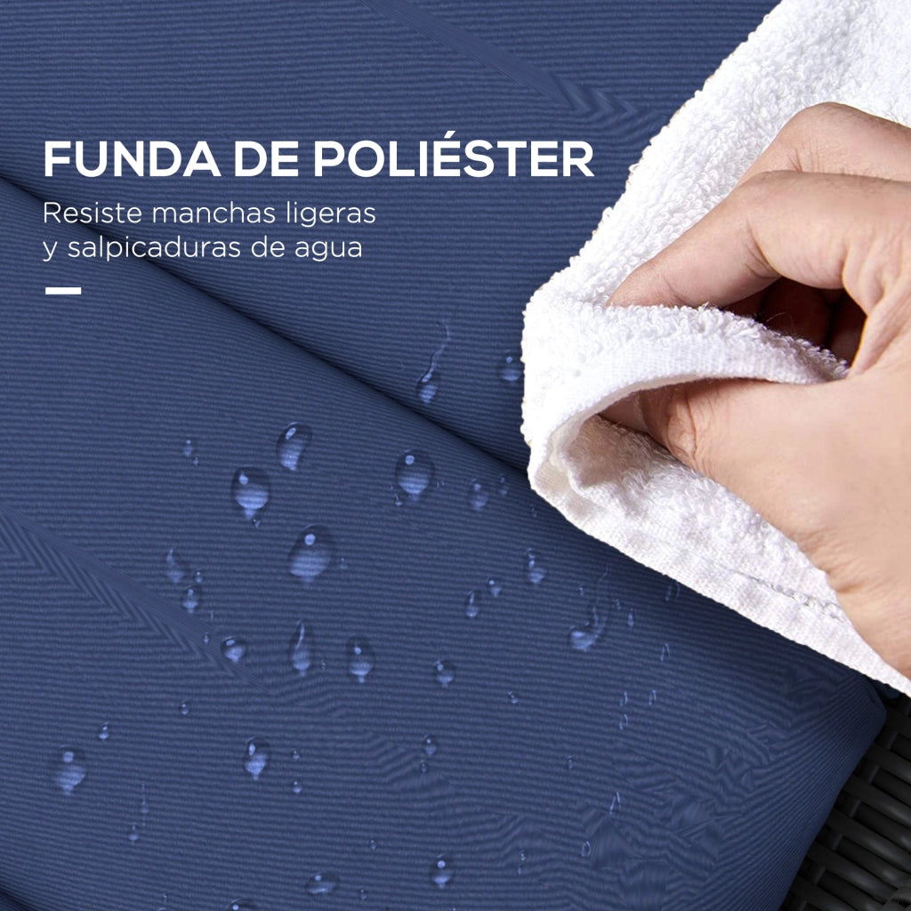 Cuscino per Tumbona in Cotone 196x63x6 cm con Tessuto Idrorepellente ¨C zephmum ¨C Blu Scuro