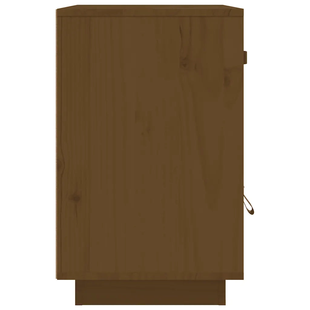Comodini Miele 2 pz 40x34x55 cm in Legno Massello di Pino