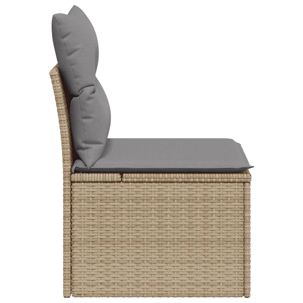 Sedia Giardino Senza Braccioli con Cuscini Beige in Polyrattan CFW1705834