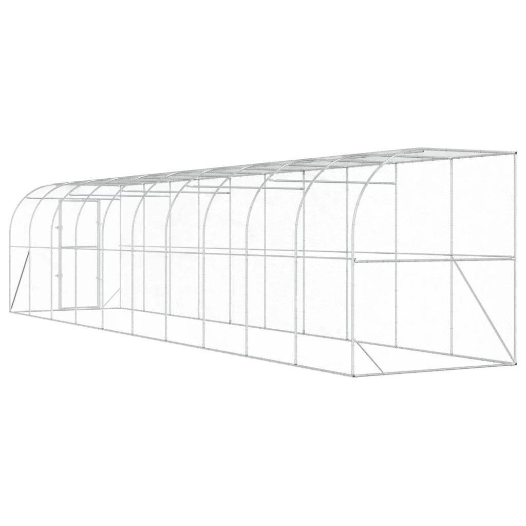 Gabbia per Polli Contro il Muro Argento 600 x 150 x 215 cm 3434734