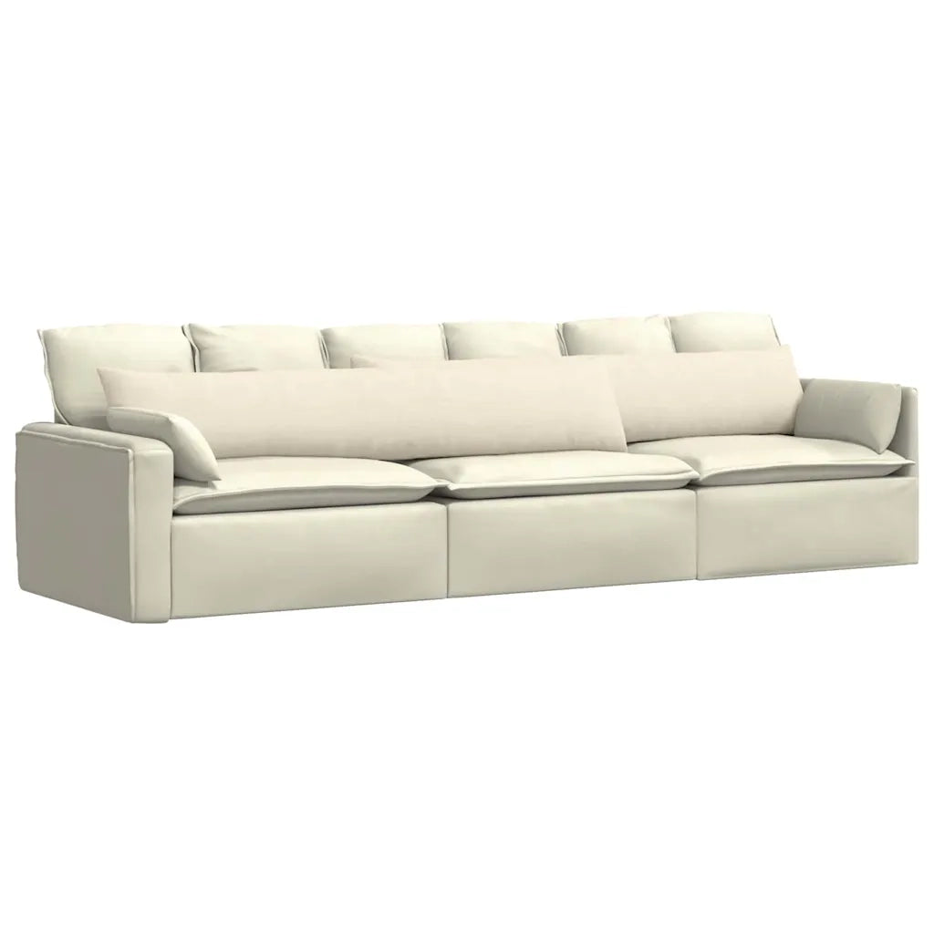 Cuscini da Divano 2 pz | Cuscini per sedie Crema 200 x 40 cm Tessuto in Cords