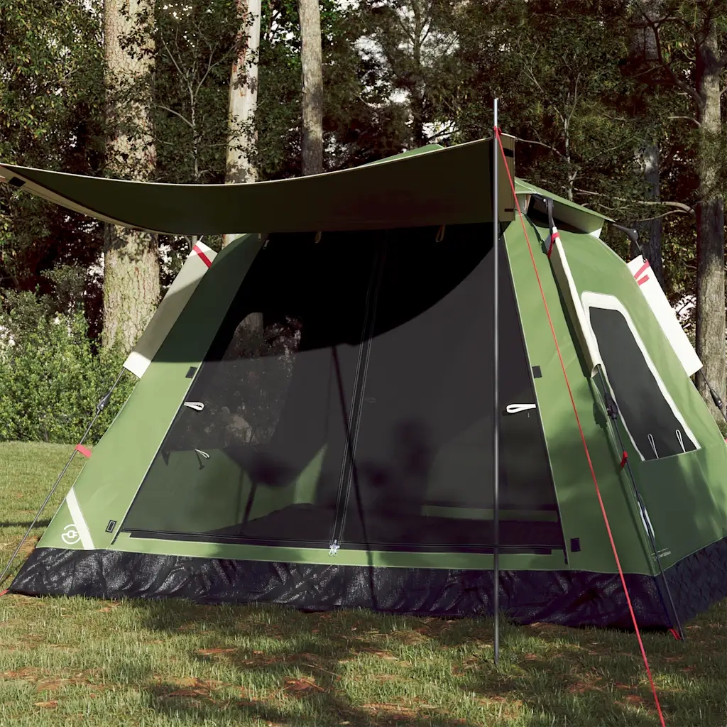 Tenda a Cupola da Campeggio 5 Persone Verde a Rilascio Rapido 4004146