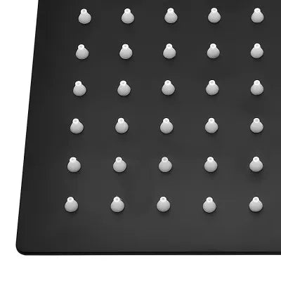 Set doccia nero opaco con braccio soffione rettangolare 30x20 e kit doccia