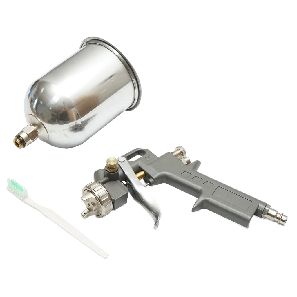 Pistola per verniciatura ad aria compressa da 0,6 l, serbatoio in acciaio inossidabile nella parte superiore, ugello da 1,5 mm