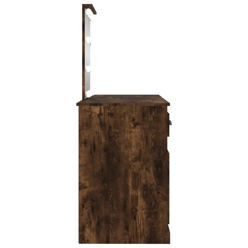 Toeletta con LED Rovere Fumo 130x50x132,5 cm 3185348