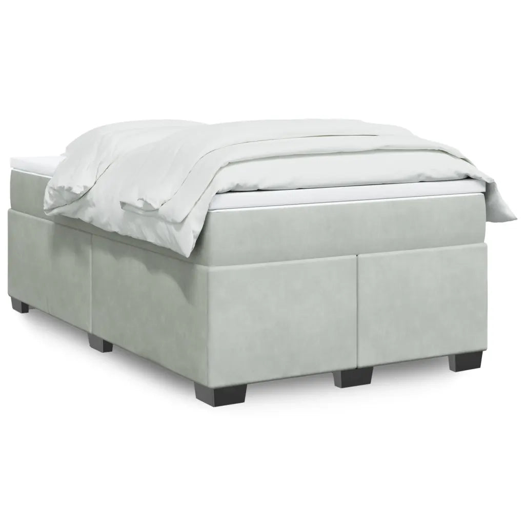 Giroletto a Molle con Materasso Grigio Chiaro 120x200cm Velluto 3285275