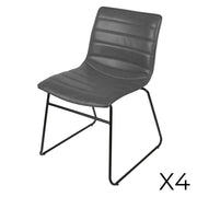 Set di 4 sedie in PU effetto quarzo grigio, collezione NETS, stile industriale