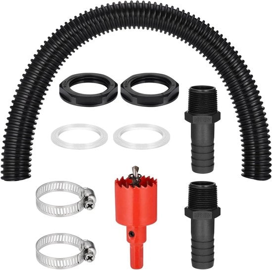 Kit per bambini acqua 2pz con connessione d'espansione acqua 25mm con tubo di connessione flessibile 50cm e accessori per unire due serbatoi di acqua maniglie di acqua barili di pioggia insieme (maschio)