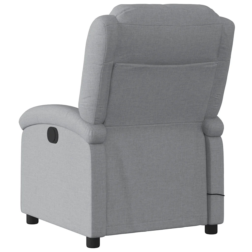 Divano Sedia-Poltrona Reclinabile Massaggio Elettrica Grigio Chiaro Tessuto 796288