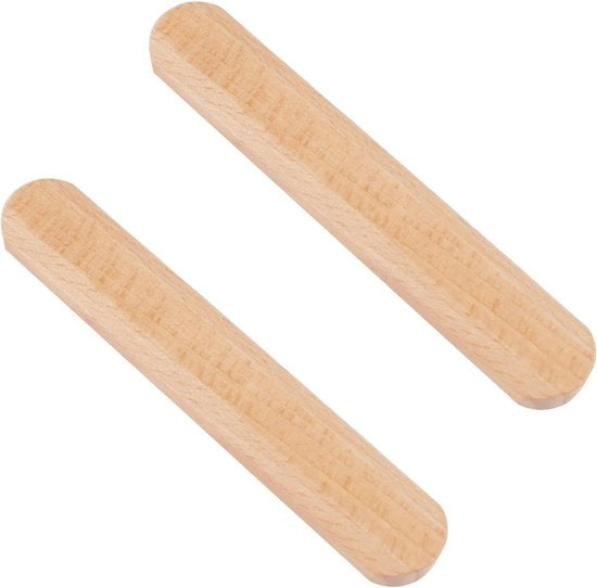 Set di maniglie per porta in legno di faggio autoadesive - 2 pezzi - Maniglie per cassetti in legno - 140 mm - Manigliale in legno massello - Per armadio - Lavello - Finestra - Porta in vetro
